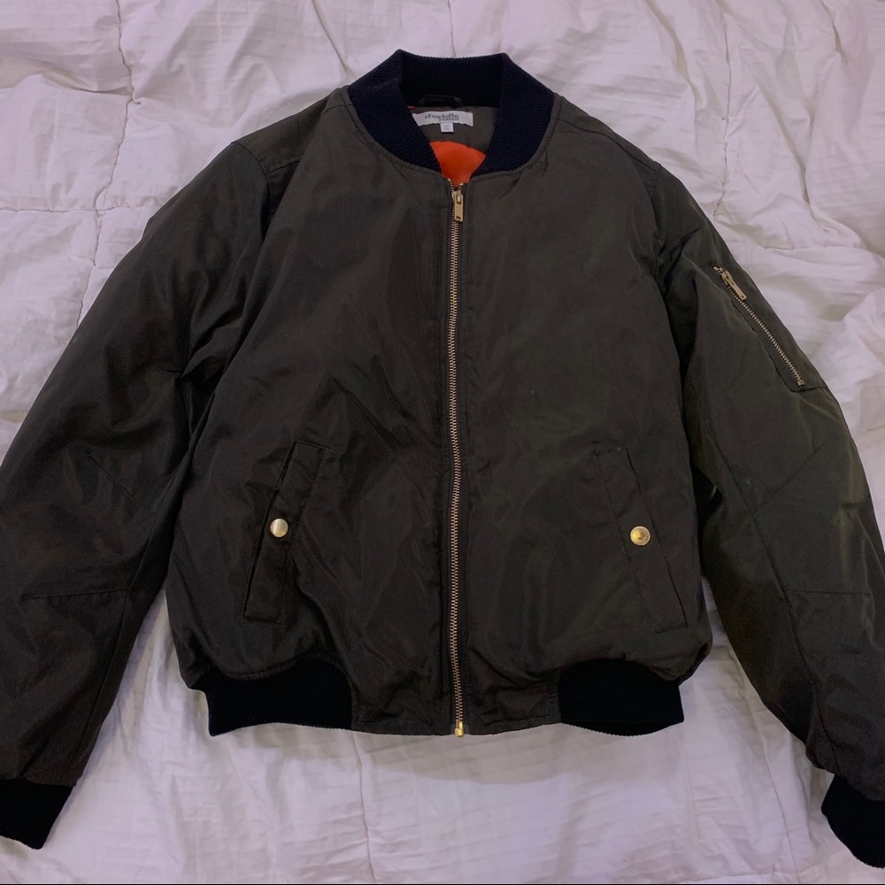 Charlotte Russe army green bomber jacket